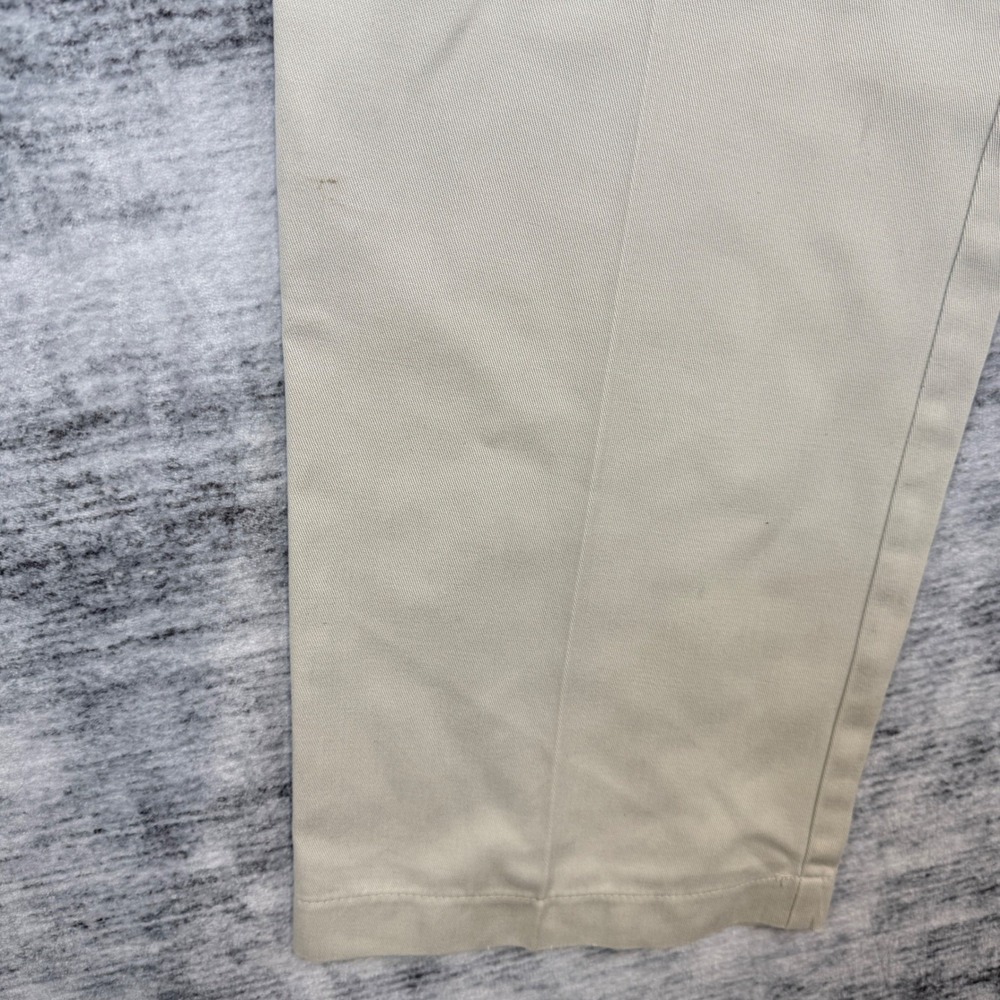 Tommy Hilfiger Mens Pleated Chino Pants Beige Khaki Cotton 36x30 Straight Leg‎ - Picture 5 of 9